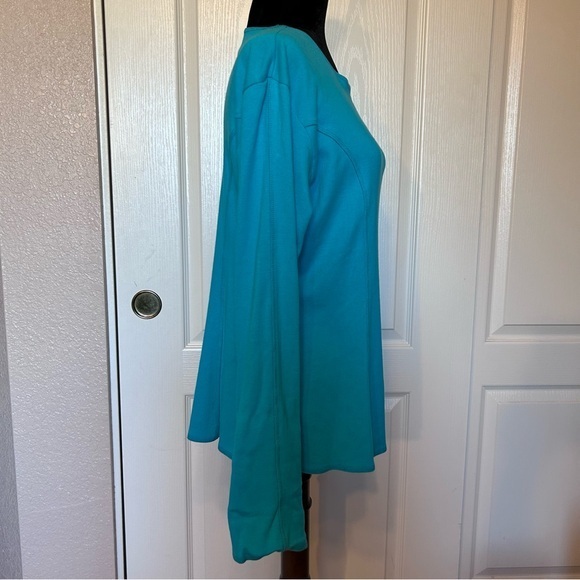 NWT Vintage Grand Mix Miller’s Outpost Turquoise Long Sleeve Blouse Size Large - Picture 3 of 5